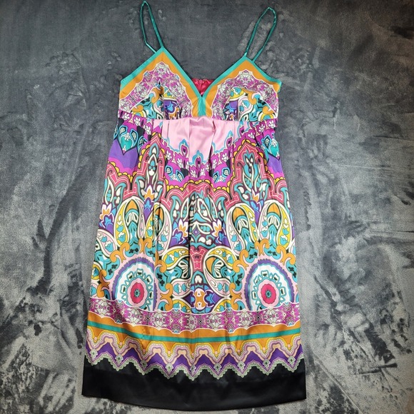 Mixit Dresses & Skirts - MIXIT Women's Floral Paisley Print Slip Dress Size 10 Boho Hippie Sexy